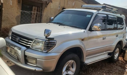 Hire a Toyota Land Cruiser Prado in Uganda for safari game drives and long-distance travel. Pop-up roof available. Self-drive or with driver from $100/day.